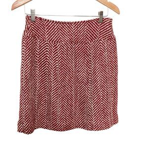 Piazza Sempione Womens Medium Red Ivory Tweed Skirt Wool Size 42